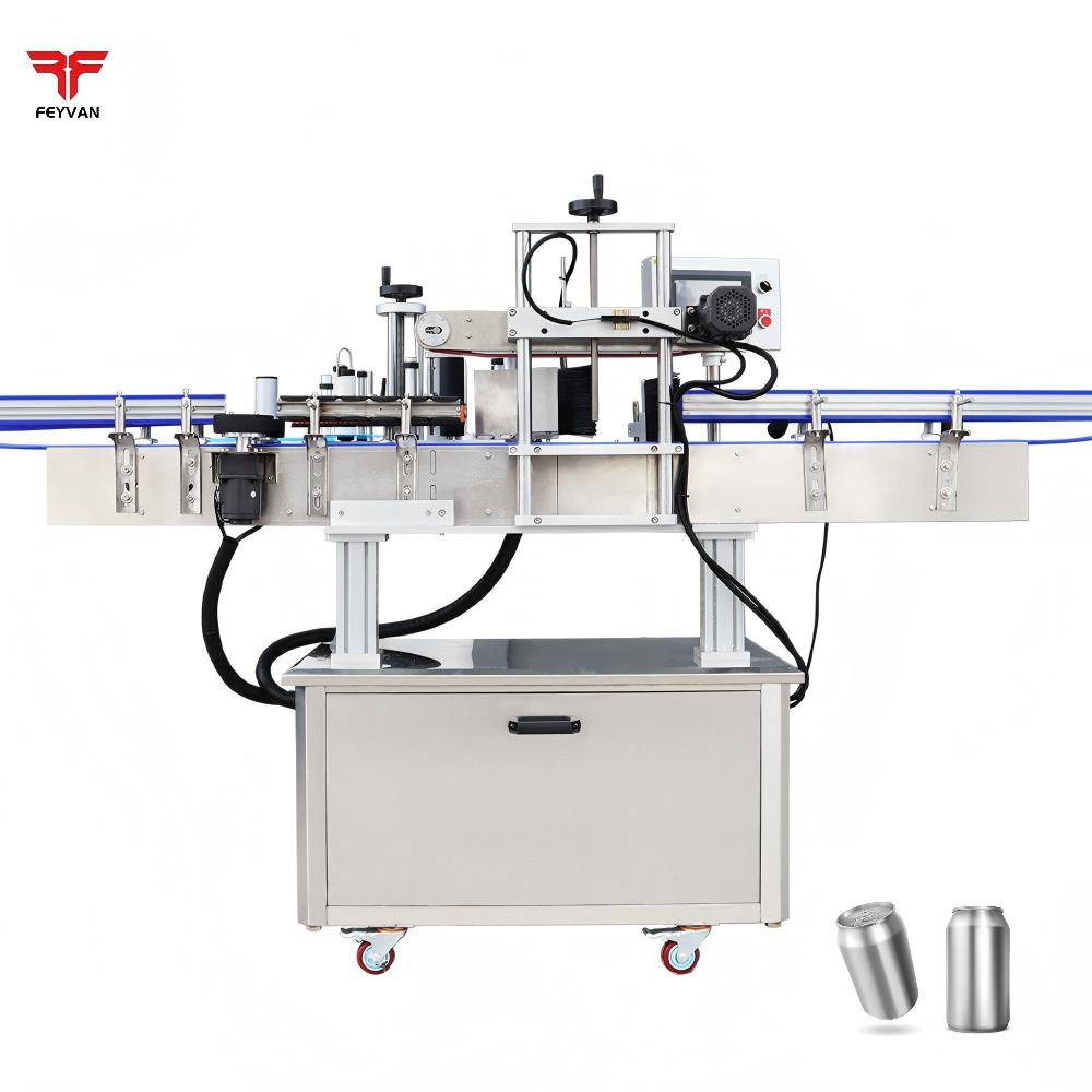 Automatic labeling machine for jars and cans