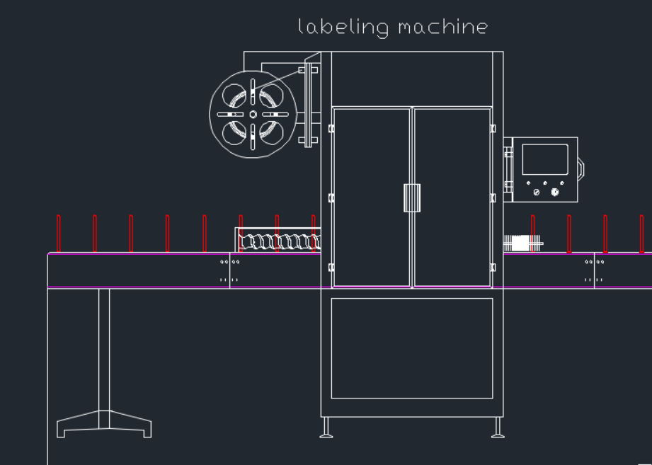 sleeve labeling machine outline drawing