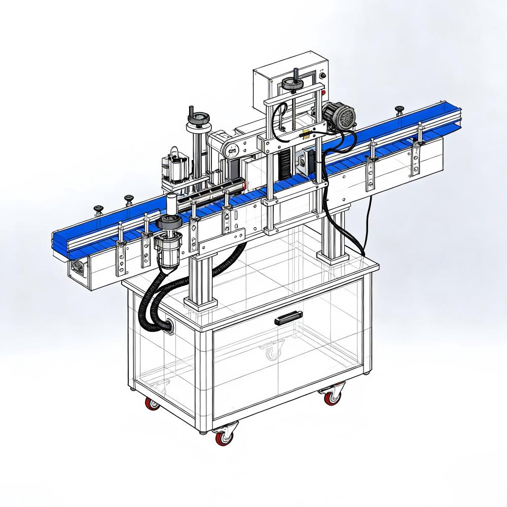 tapered bottle label applicator machine