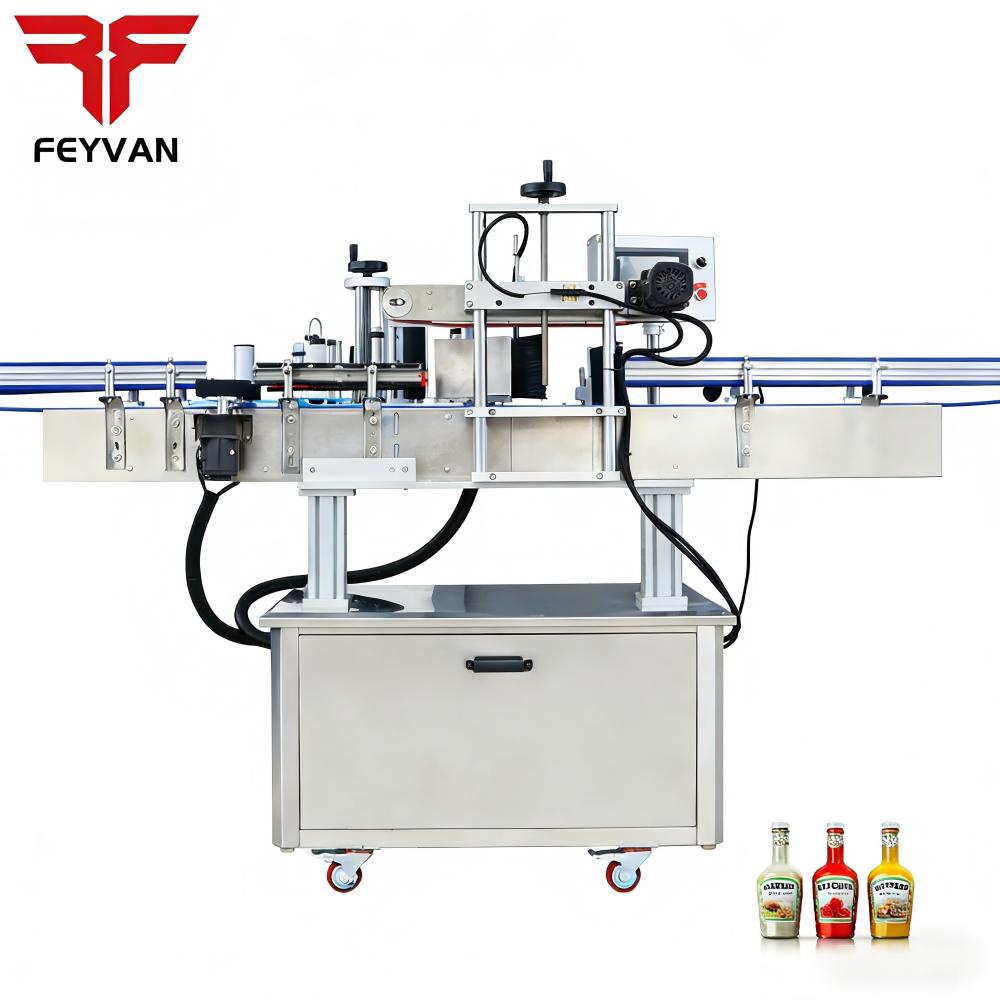 tapered bottle sticker labeling machine